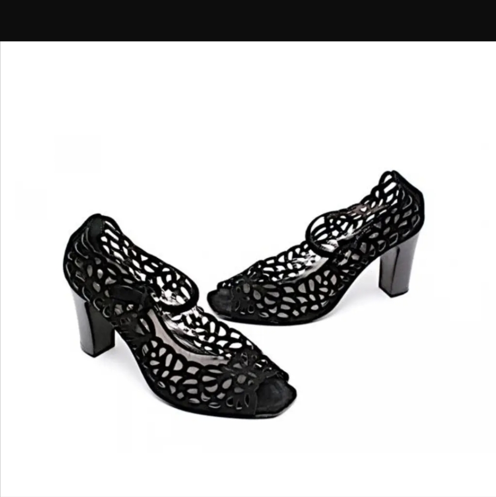 Aquatalia Womens Suede laser cut out Open Toe  Mary Janes